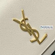 YSL | Kate Medium Chain Bag In Gold/White Grain Leather - 24 x 14.5 x 5.5cm - 5