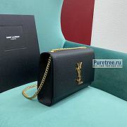 YSL | Kate Medium Chain Bag In Gold/Black Grain Leather - 24 x 14.5 x 5.5cm - 2