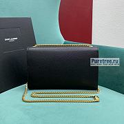 YSL | Kate Medium Chain Bag In Gold/Black Grain Leather - 24 x 14.5 x 5.5cm - 5