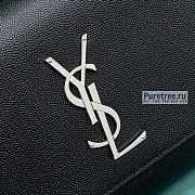 YSL | Kate Medium Chain Bag In Silver/Black Grain Leather - 24 x 14.5 x 5.5cm - 4
