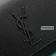 YSL | Kate Medium Chain Bag In Black Grain Leather - 24 x 14.5 x 5.5cm - 2