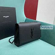 YSL | Kate Medium Chain Bag In Black Grain Leather - 24 x 14.5 x 5.5cm - 3