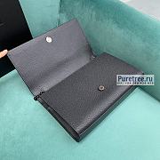 YSL | Kate Medium Chain Bag In Black Grain Leather - 24 x 14.5 x 5.5cm - 5