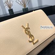 YSL | Kate Medium Chain Bag In Gold/Beige Grain Leather - 24 x 14.5 x 5.5cm - 4