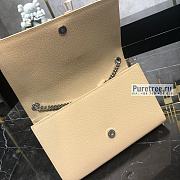 YSL | Kate Medium Chain Bag In Silver/Beige Grain Leather - 24 x 14.5 x 5.5cm - 5