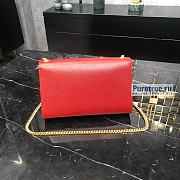 YSL | Kate Medium Chain Bag In Gold/Red Grain Leather - 24 x 14.5 x 5.5cm - 3