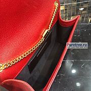 YSL | Kate Medium Chain Bag In Gold/Red Grain Leather - 24 x 14.5 x 5.5cm - 4