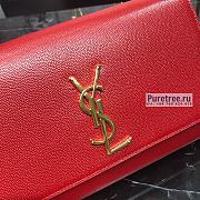 YSL | Kate Medium Chain Bag In Gold/Red Grain Leather - 24 x 14.5 x 5.5cm - 6
