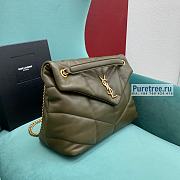 YSL | Puffer Medium Chain Bag In Gold/Olive Quilted Lambskin - 35 x 23 x 13.5cm - 5