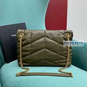 YSL | Puffer Medium Chain Bag In Gold/Olive Quilted Lambskin - 35 x 23 x 13.5cm - 6