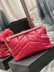YSL | Puffer Medium Chain Bag In Gold/Red Quilted Lambskin - 35 x 23 x 13.5cm - 3