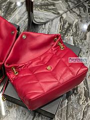YSL | Puffer Medium Chain Bag In Gold/Red Quilted Lambskin - 35 x 23 x 13.5cm - 4