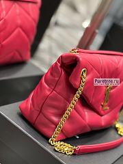 YSL | Puffer Medium Chain Bag In Gold/Red Quilted Lambskin - 35 x 23 x 13.5cm - 5