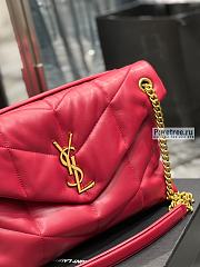 YSL | Puffer Medium Chain Bag In Gold/Red Quilted Lambskin - 35 x 23 x 13.5cm - 6