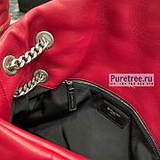 YSL | Puffer Medium Chain Bag In Silver/Red Quilted Lambskin - 35 x 23 x 13.5cm - 2