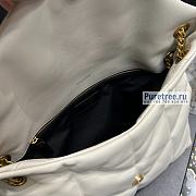 YSL | Puffer Medium Chain Bag In Gold/White Quilted Lambskin 35x23x13.5 cm - 6