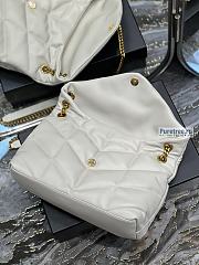 YSL | Puffer Medium Chain Bag In Gold/White Quilted Lambskin 35x23x13.5 cm - 3