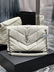 YSL | Puffer Medium Chain Bag In White/White Quilted Lambskin 35x23x13.5 cm - 1