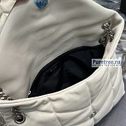 YSL | Puffer Medium Chain Bag In White/White Quilted Lambskin 35x23x13.5 cm - 2