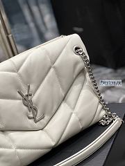 YSL | Puffer Medium Chain Bag In White/White Quilted Lambskin 35x23x13.5 cm - 4