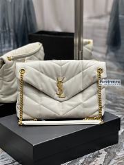 YSL | Puffer Medium Chain Bag In Gold/White Quilted Lambskin 35x23x13.5 cm - 1