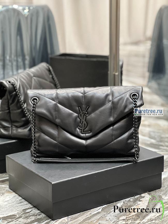 YSL | Puffer Medium Chain Bag In Black Quilted Lambskin - 35 x 23 x 13.5cm - 1