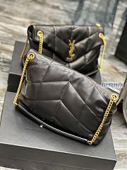 YSL | Puffer Medium Chain Bag In Gold/Black Quilted Lambskin 35x23x13.5 cm - 4