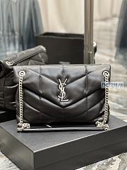 YSL | Puffer Medium Chain Bag In Silver/Black Quilted Lambskin 35x23x13.5 cm - 1