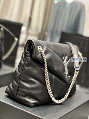 YSL | Puffer Medium Chain Bag In Silver/Black Quilted Lambskin 35x23x13.5 cm - 4