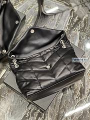 YSL | Puffer Medium Chain Bag In Silver/Black Quilted Lambskin 35x23x13.5 cm - 6