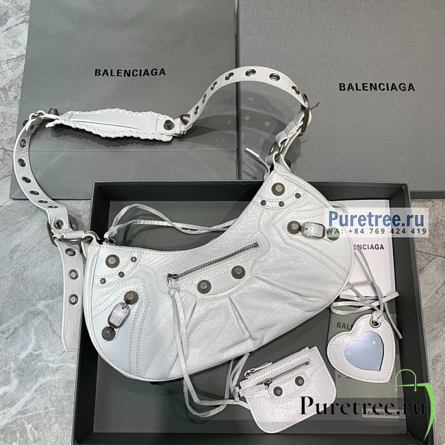 BALENCIAGA | Le Cagole Shoulder Bag In White - 33 x 16 x 8cm - 1