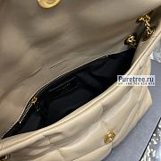 YSL | Puffer Small Chain Bag In Beige Quilted Lambskin 29x17x11 cm - 2