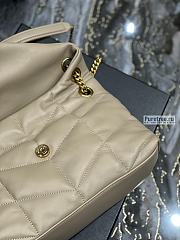 YSL | Puffer Small Chain Bag In Beige Quilted Lambskin 29x17x11 cm - 3
