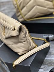 YSL | Puffer Small Chain Bag In Beige Quilted Lambskin 29x17x11 cm - 4