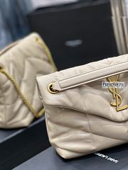 YSL | Puffer Small Chain Bag In Beige Quilted Lambskin 29x17x11 cm - 5