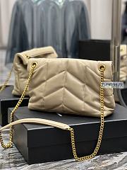 YSL | Puffer Small Chain Bag In Beige Quilted Lambskin 29x17x11 cm - 6