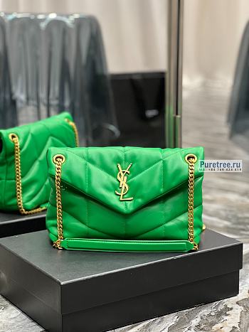 YSL | Puffer Small Chain Bag In Green Quilted Lambskin 29x17x11 cm