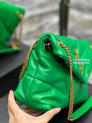 YSL | Puffer Small Chain Bag In Green Quilted Lambskin 29x17x11 cm - 3
