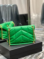 YSL | Puffer Small Chain Bag In Green Quilted Lambskin 29x17x11 cm - 4