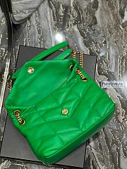YSL | Puffer Small Chain Bag In Green Quilted Lambskin 29x17x11 cm - 6