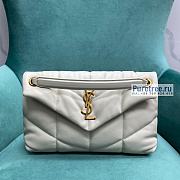 YSL | Puffer Small Chain Bag In Gold/White Quilted Lambskin 29x17x11 cm - 1