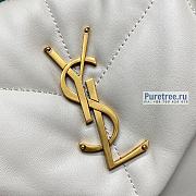YSL | Puffer Small Chain Bag In Gold/White Quilted Lambskin 29x17x11 cm - 3