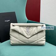YSL | Puffer Small Chain Bag In Silver/White Quilted Lambskin 29x17x11 cm - 1