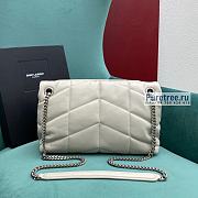 YSL | Puffer Small Chain Bag In Silver/White Quilted Lambskin 29x17x11 cm - 5