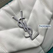 YSL | Puffer Small Chain Bag In Silver/White Quilted Lambskin 29x17x11 cm - 6