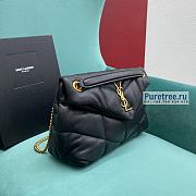 YSL | Puffer Small Chain Bag In Gold/Black Quilted Lambskin 29x17x11 cm - 3