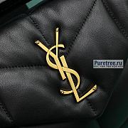 YSL | Puffer Small Chain Bag In Gold/Black Quilted Lambskin 29x17x11 cm - 2
