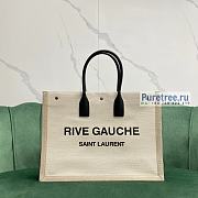 YSL | Rive Gauche Large Tote Bag In Printed Canvas And Leather - 48 x 36 x 16cm - 1