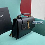 YSL | Sunset Medium Top Handle In Black Smooth Leather - 25 x 18 x 5cm - 2