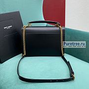 YSL | Sunset Medium Top Handle In Black Smooth Leather - 25 x 18 x 5cm - 3